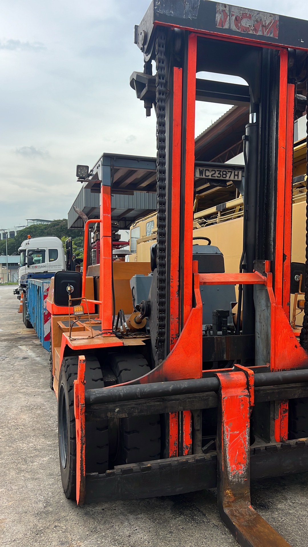 Forklift at construction site