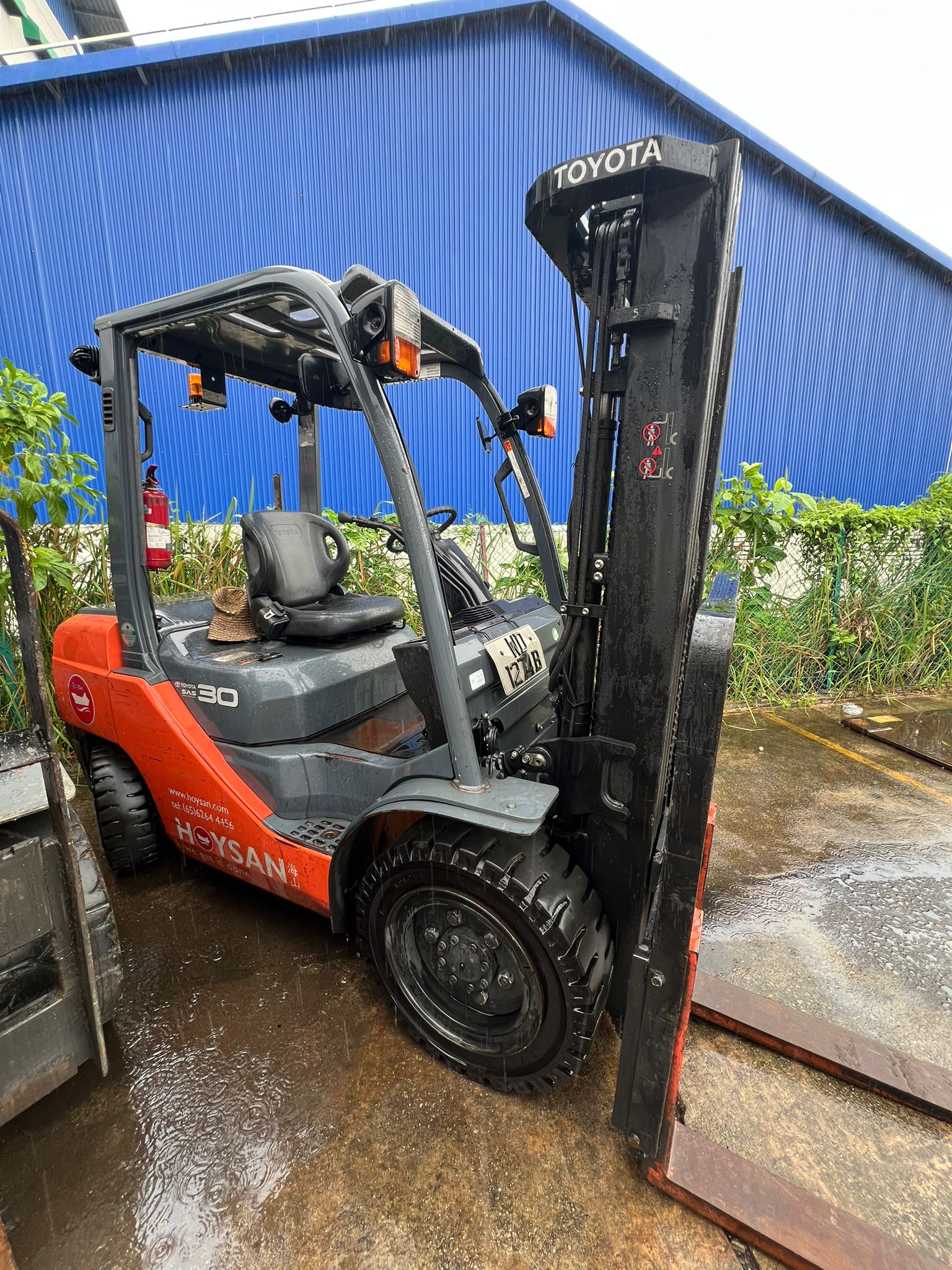 Forklift at worksite